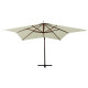 Parasol suspendu avec mât en bois 300 cm blanc sable helloshop26 02_0008709