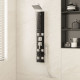 Panneau de douche verre 18x45,5x130 cm noir