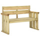 Banc de jardin meuble de patio d'extérieur terrasse 121 cm bois de pin imprégné helloshop26 02_0011213