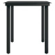 Table à dîner de jardin noir 140x70x74 cm acier et verre 