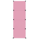 Armoire de rangement pour enfants avec 12 cubes rose pp 