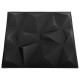 Panneaux muraux 3d 24 pcs 50x50 cm noir diamant 6 m² 