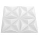 Panneaux muraux 3d 12 pcs 50x50 cm blanc origami 3 m² 