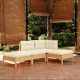 Salon de jardin 4 pcs avec coussins bois de pin massif - Couleur au choix Pin