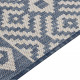 Tapis à tissage plat d'extérieur 80x250 cm rayures bleues 