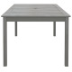 Table de jardin gris 200x100x75 cm bois d'acacia solide 