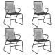 Mobilier à dîner de jardin 5 pcs noir rotin pvc 