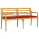 Banc de jardin meuble de patio d'extérieur terrasse avec coussin 150 cm bois de teck massif - Couleur au choix Rouge