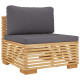 Salon de jardin 10 pcs avec coussins bois de teck solide 