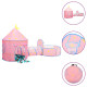 Tente de jeu pour enfants avec 250 balles rose 301x120x128 cm