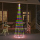 Sapin de noël sur mât de drapeau 310 led - 300 cm - Couleur d'éclairage au choix Multicolore