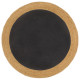 Tapis tressé noir et naturel 90 cm jute et coton rond