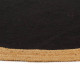 Tapis tressé noir et naturel 150 cm jute et coton rond 