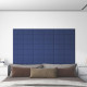 Panneaux muraux 12 pcs 30x15 cm tissu 0,54 m² - Couleur au choix Bleu
