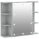 Armoire salle de bain meuble à miroir avec led 70 x 16,5 x 60 cm gris helloshop26 02_0006677