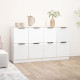 Buffets 2 pcs blanc brillant 60x30x70 cm bois d'ingénierie