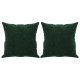Coussins décoratifs 2 pcs 40x40 cm velours - Couleur au choix Vert-foncé