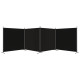 Cloison de séparation 4 panneaux noir 698x180 cm tissu 