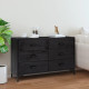 Buffet noir 110x35x70 cm bois de pin massif