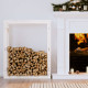 Support pour bois de chauffage bois de pin massif - Dimensions et couleur au choix Blanc|80 x 25