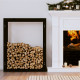 Support pour bois de chauffage bois de pin massif - Dimensions et couleur au choix Noir|80 x 25