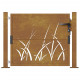 Portail de jardin 105x105 cm acier corten conception d'herbe 