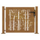 Portail de jardin 105x105 cm acier corten design de bambou 