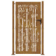Portail de jardin 105x205 cm acier corten design de bambou 