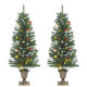 Sapins de Noël artificiels 2 pcs 100 LED 120 cm - Couleur au choix