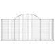 Paniers à gabions arqués 13 pcs 200x30x80/100 cm fer galvanisé 