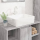 Lavabo blanc 48x37x13 cm céramique rectangle