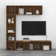 Ensemble bibliothèque/meuble tv 3 pcs chêne marron 180x30x180cm 