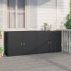 Armoire de rangement jardin noir 198x55,5x80 cm résine tressée