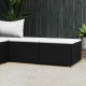 Repose-pieds de jardin avec coussins 2 pcs noir résine tressée