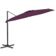 Parasol meuble de jardin déporté avec mât en aluminium 400 x 300 cm - Couleur au choix Bordeaux