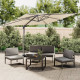 Parasol meuble de jardin cantilever à double toit 300 x 300 cm - Couleur au choix