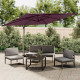 Parasol cantilever à double toit bordeaux rouge 300x300 cm