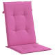 Coussins de chaise de jardin à dossier haut lot de 2 rose tissu 