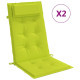 Coussins de chaise à dossier haut lot de 2 tissu oxford - Couleur au choix Vert Vif