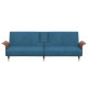 Canapé-lit avec porte-gobelets bleu velours 