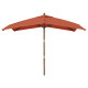 Parasol de jardin avec mât en bois 300 x 300 x 273 cm - Couleur au choix Orange