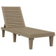 Transat chaise longue bain de soleil lit de jardin terrasse meuble d'extérieur marron clair 155 x 58 x 83 cm polypropylène helloshop26 02_0012782