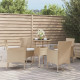 Ensemble de bistro de jardin 5 pcs coussins beige poly rotin