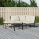 Salon de jardin 5 pcs avec coussins sable acier