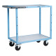Servante mécano-soudée 2 plateaux mélaminé 850 x 500 mm roues CC 250 kg - 880701111