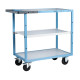 Servante mécano-soudée 3 plateaux mélaminé 850 x 500 mm roues CC 250 kg - 880701112