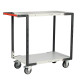 Servante FLATPACK™ 2 plateaux mélaminé 850 x 500 mm roues TPE 250 kg - 884721122