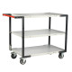 Servante FLATPACK™ 3 plateaux mélaminé 1000 x 600 mm roues TPE 250 kg - 884722124