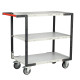 Servante montée 3 plateaux mélaminé 850 x 500 mm roues TPE 250 kg - 886721124