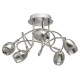 Plafonnier argenté techno 5 ampoules 21 cm